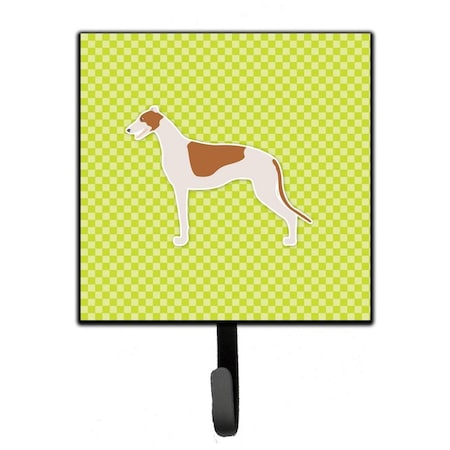 Carolines Treasures Greyhound Checkerboard Green Leash or Key Holder BB3805SH4